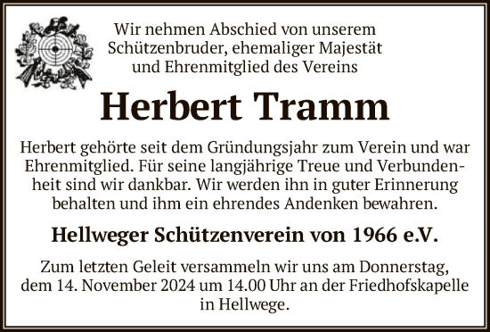 Traueranzeige von Herbert Tramm von SYK