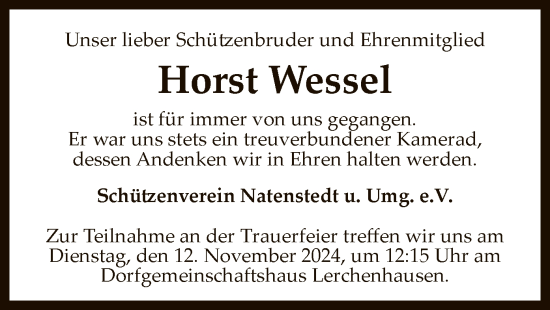 Traueranzeige von Horst Wessel von SYK