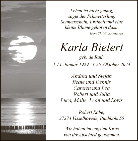 Traueranzeige von Karla Bielert von SYK