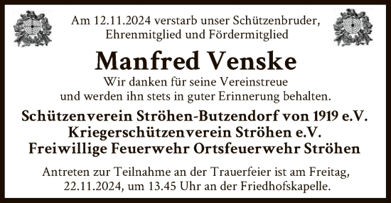 Traueranzeige von Manfred Venske von SYK