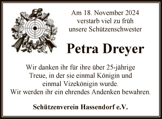 Traueranzeige von Petra Dreyer von SYK