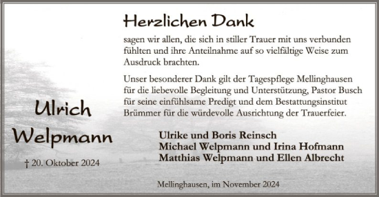 Traueranzeige von Ulrich Welpmann von SYK