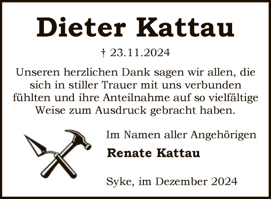 Traueranzeige von Dieter Kattau von SYK