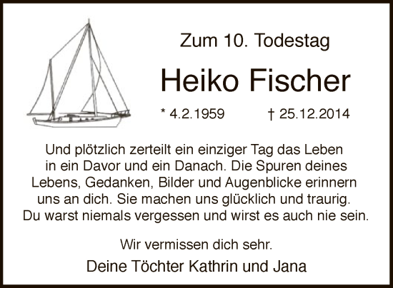 Traueranzeige von Heiko Fischer von SYK