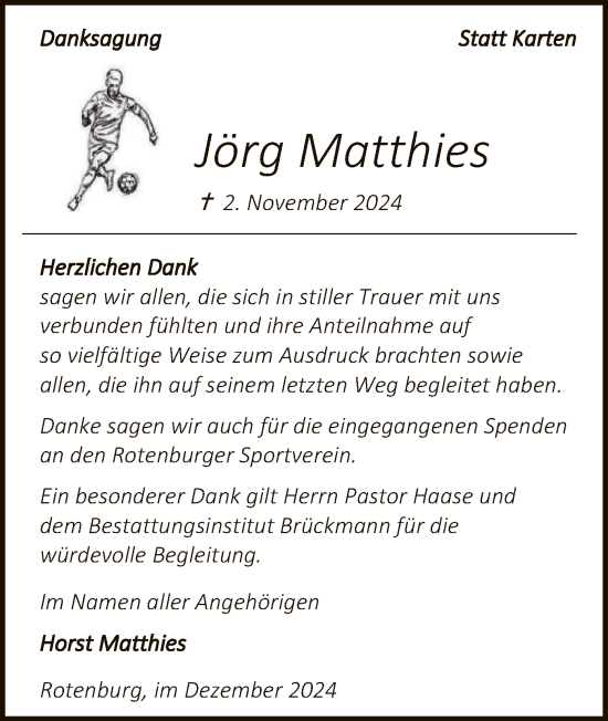 Traueranzeige von Jörg Matthies von SYK