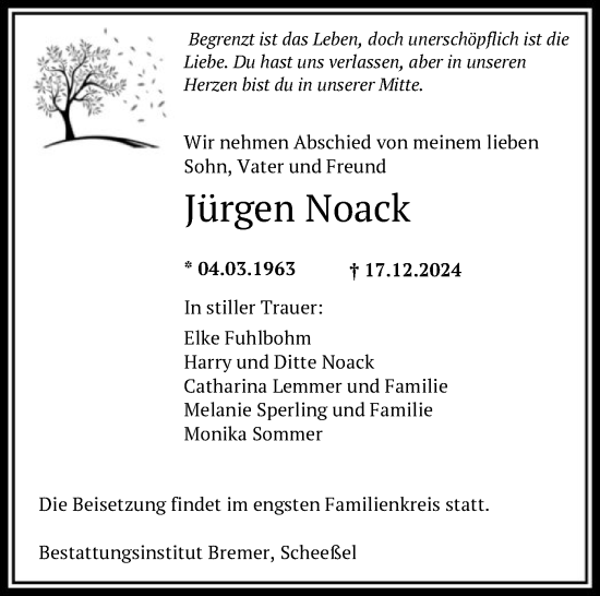 Traueranzeige von Jürgen Noack von SYK