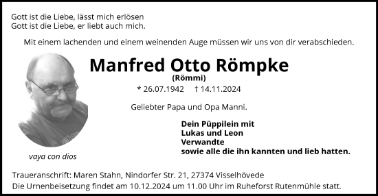 Traueranzeige von Manfred Otto Römpke von SYK