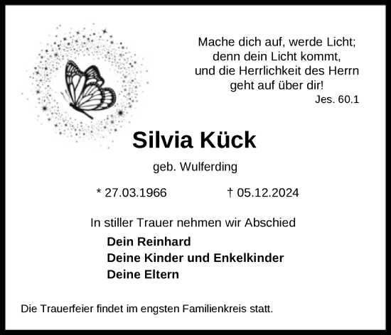 Traueranzeige von Silvia Kück von SYKSYK