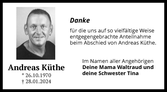 Traueranzeige von Andreas Küthe von SYK