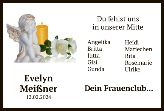 Traueranzeige von Evelyn Meißner von SYK
