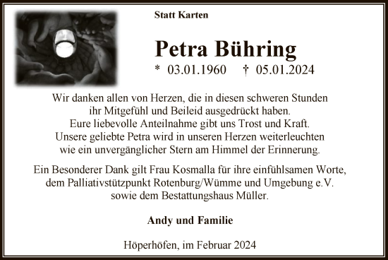 Traueranzeige von Petra Bühring von SYK