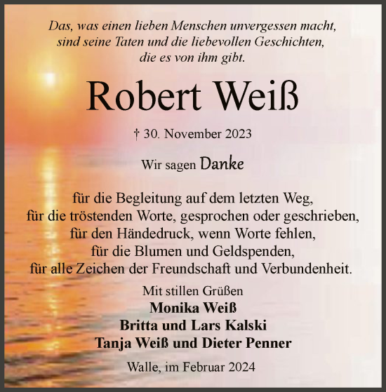 Traueranzeige von Robert Weiß von SYK