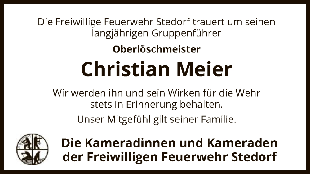  Traueranzeige für Christian Meier vom 16.03.2024 aus SYK