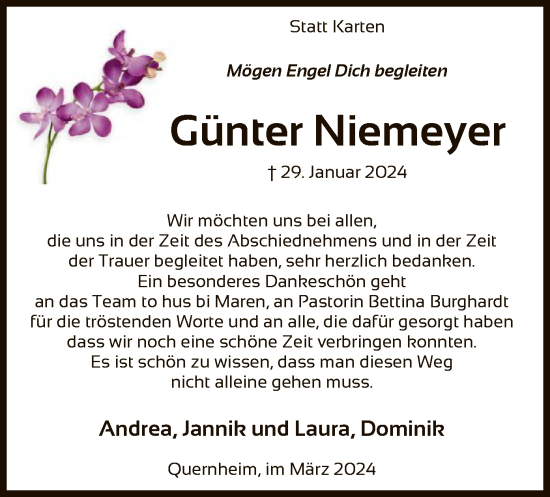 Traueranzeige von Günter Niemeyer von SYK