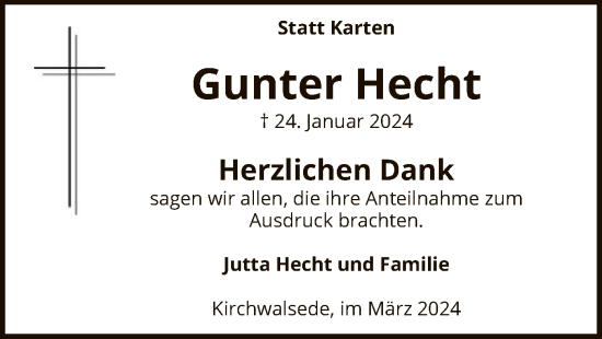 Traueranzeige von Gunter Hecht von SYK