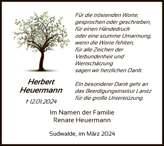 Traueranzeige von Herbert Heuermann von SYK