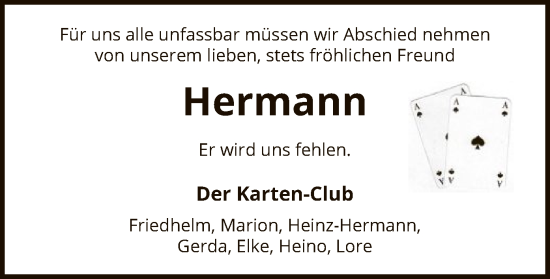 Traueranzeige von Hermann  von SYK