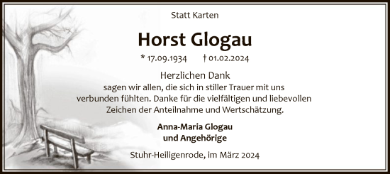 Traueranzeige von Horst Glogau von SYK