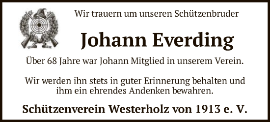 Traueranzeige von Johann Everding von SYK