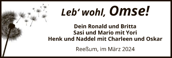 Traueranzeige von Omse  von SYK