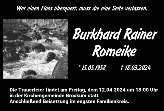 Traueranzeige von Burkhard Rainer Romeike von SYK