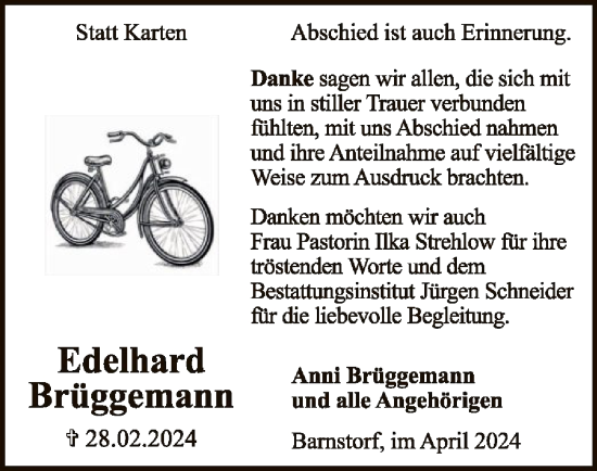 Traueranzeige von Edelhard Brüggemann von SYK