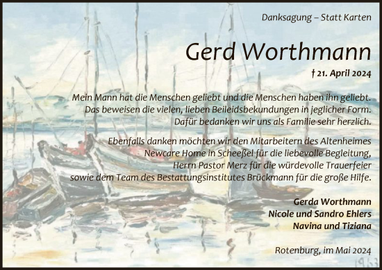 Traueranzeige von Gerd Worthmann von SYK