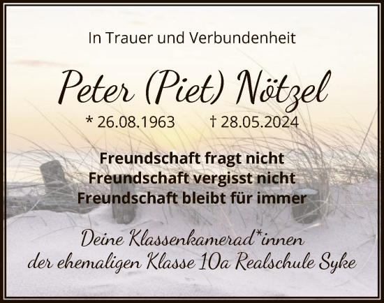 Traueranzeige von Peter Nötzel