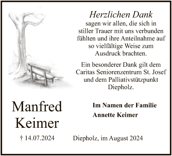 Traueranzeige von Manfred Keimer von SYK