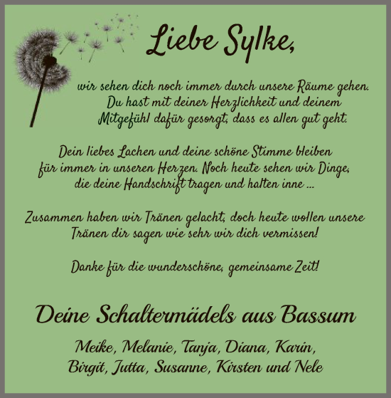 Traueranzeige von Sylke Punke