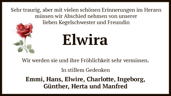 Traueranzeige von Elwira  von SYK