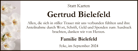 Traueranzeige von Gertrud Bielefeld von SYK