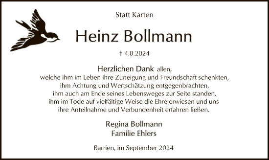 Traueranzeige von Heinz Bollmann