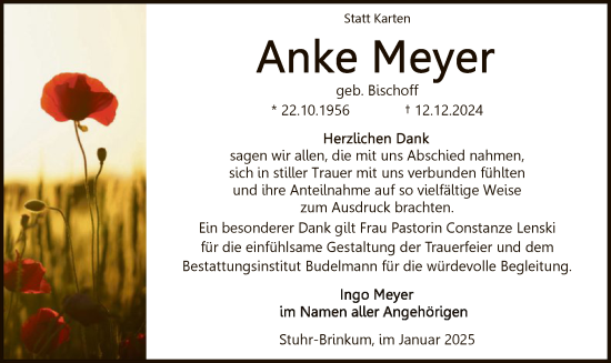 Traueranzeige von Anke Meyer von SYK