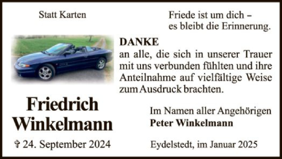 Traueranzeige von Friedrich Winkelmann von SYK