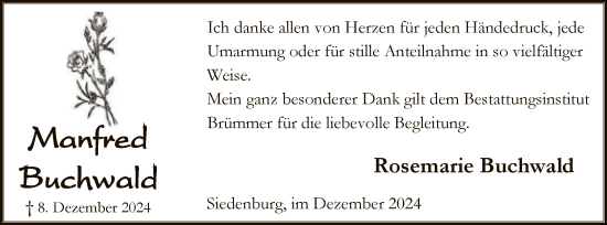 Traueranzeige von Manfred Buchwald von SYK