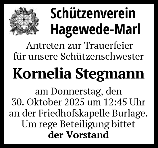 Traueranzeige von Kornelia Stegmann von SYKS