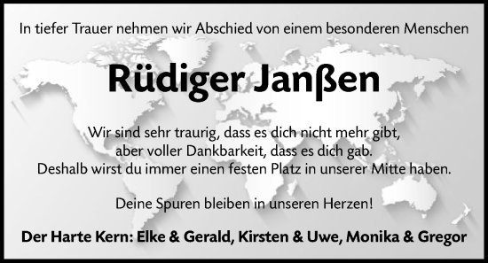 Traueranzeige von Rüdiger Janßen von SYKS
