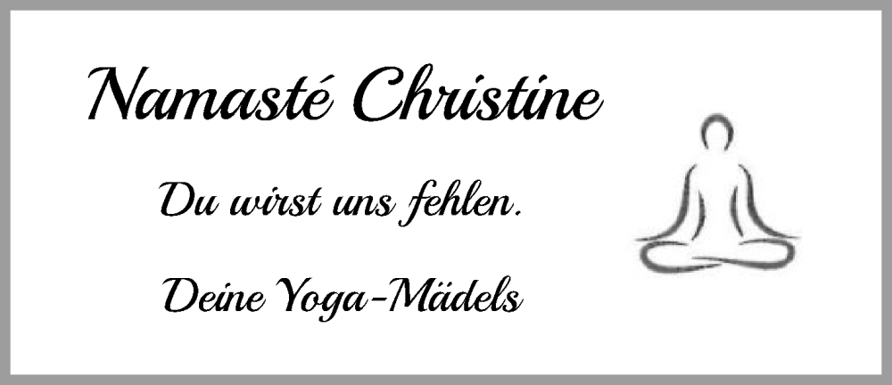  Traueranzeige für Christine Schütte vom 15.11.2025 aus SYKS