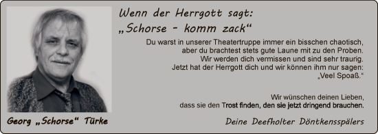 Traueranzeige von Georg Türke von SYKS