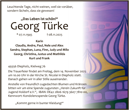 Traueranzeige von Georg Türke von SYKS