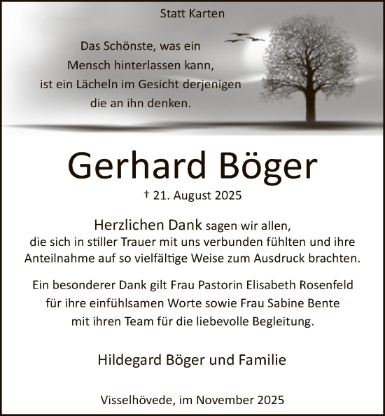 Traueranzeige von Gerhard Böger von SYKR