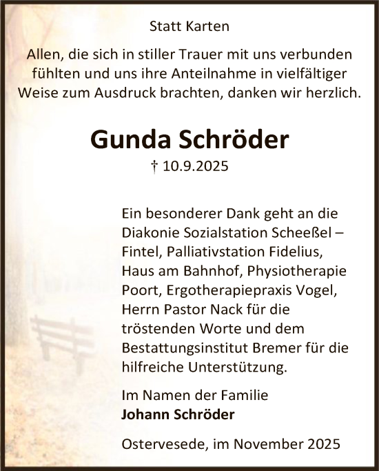 Traueranzeige von Gunda Schröder von SYKR
