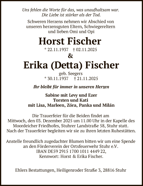 Traueranzeige von In Gedenken  von SYKSSYKS