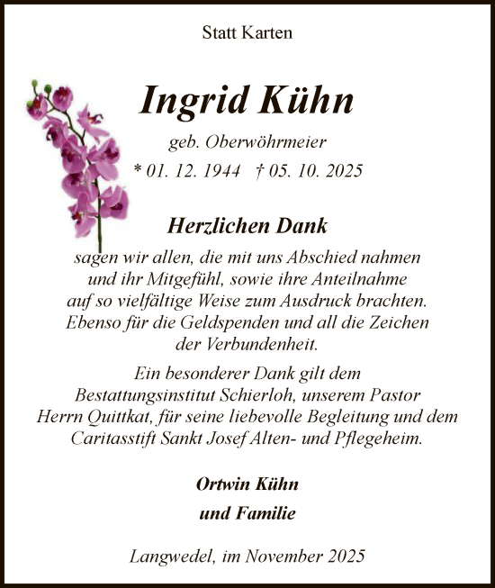 Traueranzeige von Ingrid Kühn von SYKS
