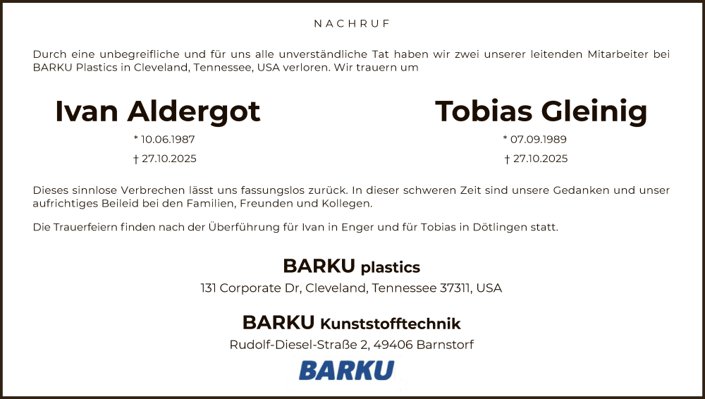  Traueranzeige für Ivan Aldergot Gleinig vom 15.11.2025 aus SYKSSYKS
