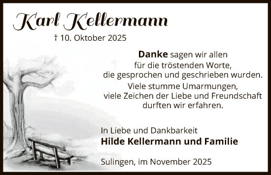Traueranzeige von Karl Kellermann von SYKS