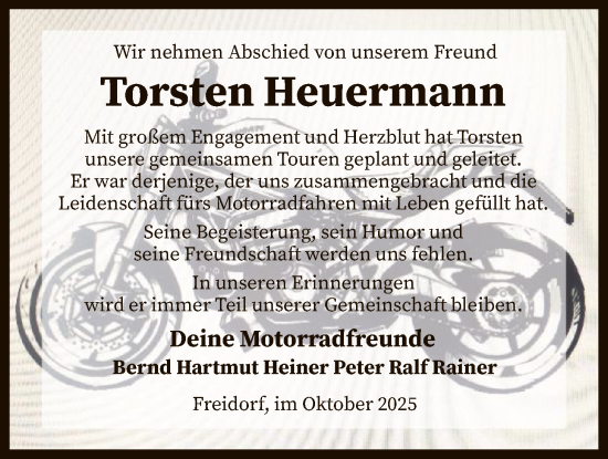 Traueranzeige von Torsten Heuermann von SYKS