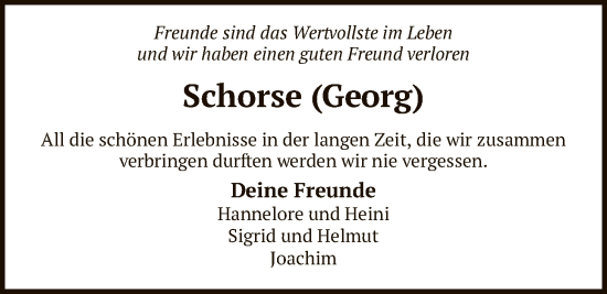 Traueranzeige von Georg Lackemann von SYKS