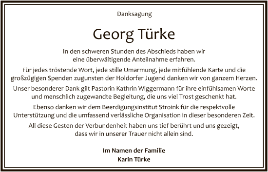 Traueranzeige von Georg Türke von SYKS